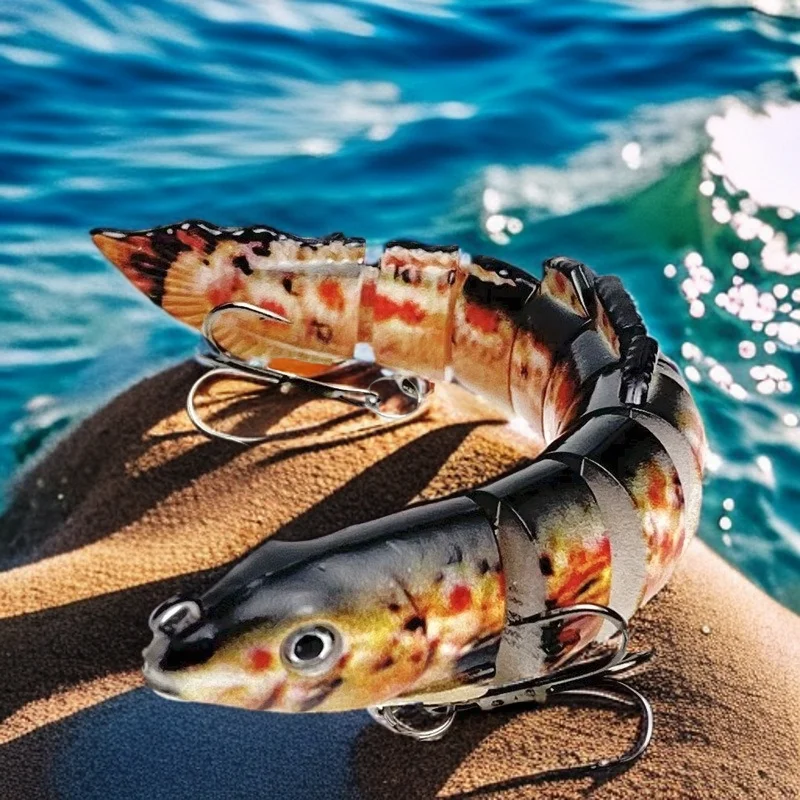 

SGYAO multi-jointed bionic ichthys bambusa bait Slow sinking fresh water Marine fishing greencheek yellowcheek blackfish bait