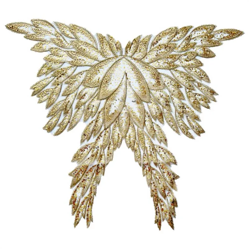 1PCS/60*49CM 3D Butterfly Sequin Patches And Lace Appliques Sewing Supplies,Handmade Flower Sew On Applique Embroidery For Dress