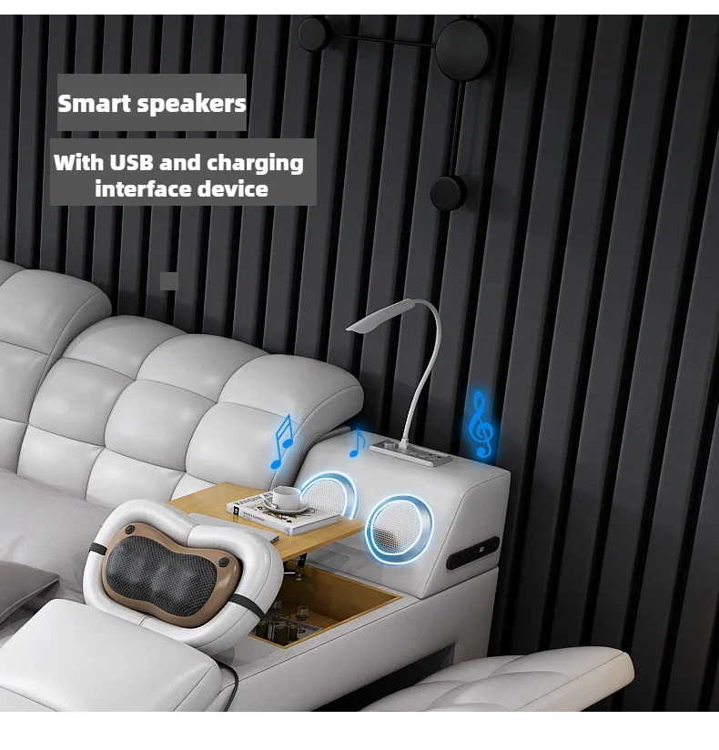 

-Multifunctional smart bed Adjustable brightness Bedside light Night light with comfortable backrest