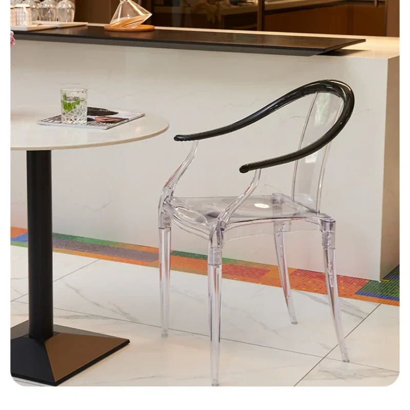 Transparent Acrylic Dining Chair, Simple Backrest Armchair, Nordic Plastic Chair, Home Furniture, Palace Design