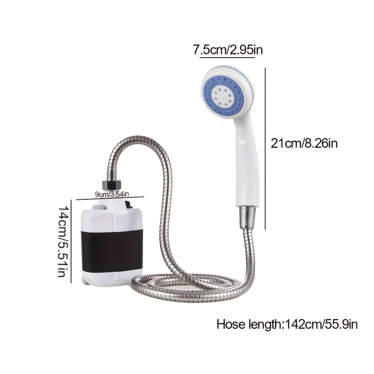 Rechargeable Portable Camping Shower - Ultra-Portable and Lightweight Design, Water-Resistant and Durable Construction, Easy to 