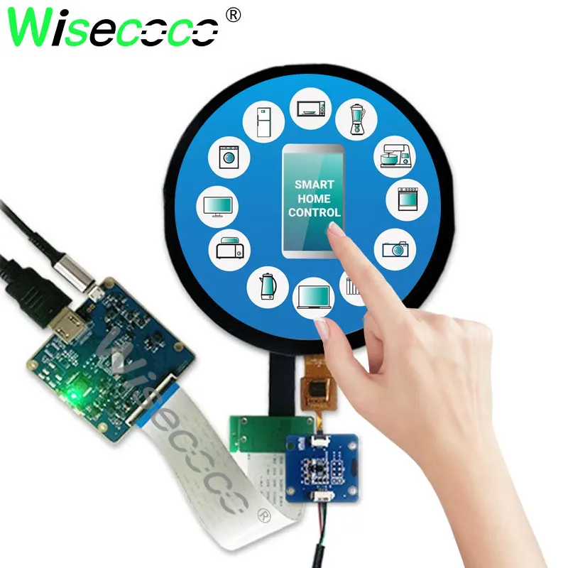 

Wisecoco 5 Inch 1080x1080 Circular Touch Screen Display Raspberry Pi Instruments Meters Smart Home Digital Signage Display