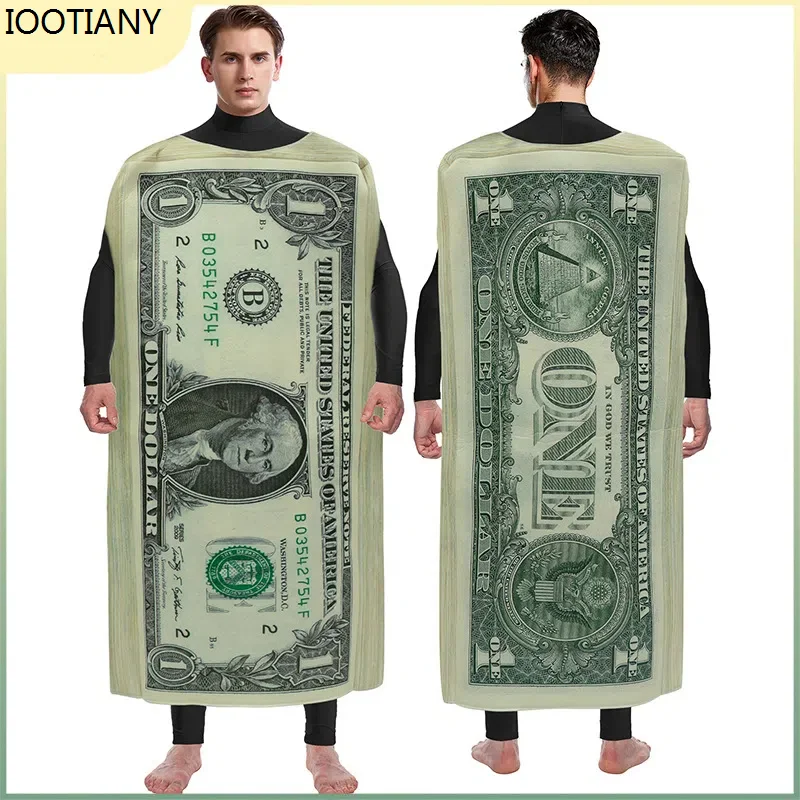 

Halloween Personalized Dollar Cosplay Costume Masquerade Party Dollar Bill Showing Outfit Carnival Festival Stage Dress Up New