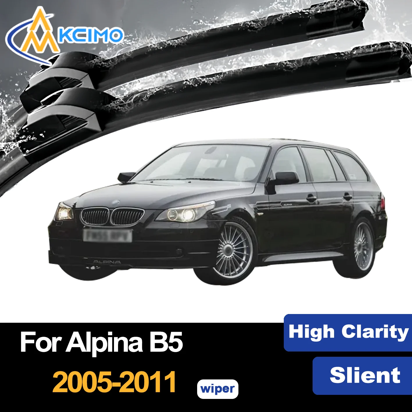 

Front Wiper Blades for Alpina B5 E60 2005–2011 2006 2007 2008 2009 Premium Car Windscreen Windshield Window Wiper Accessories