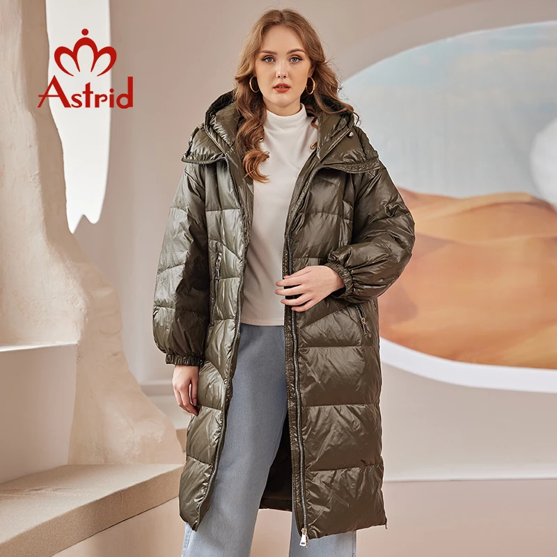 Imagem -05 - Astrid 2023 para Baixo Jaqueta Feminina Inverno Quente Longo Cabolsa Parkas com Capuz Moda Solta Outerwear Feminino Jaqueta Roupas Femininas