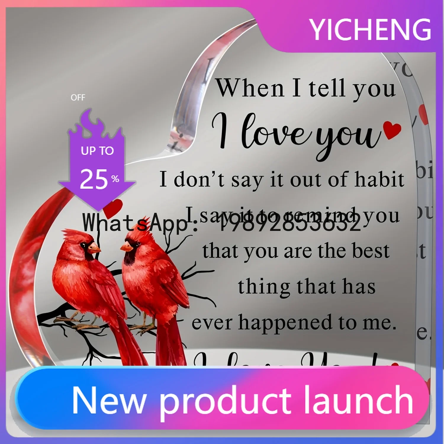 

LYY To My Love Acrylic Gift for Her Romantic Boyfriend Gifts Girlfriend Love Cute Gifts Ideas Anniversary Valentines Birthday