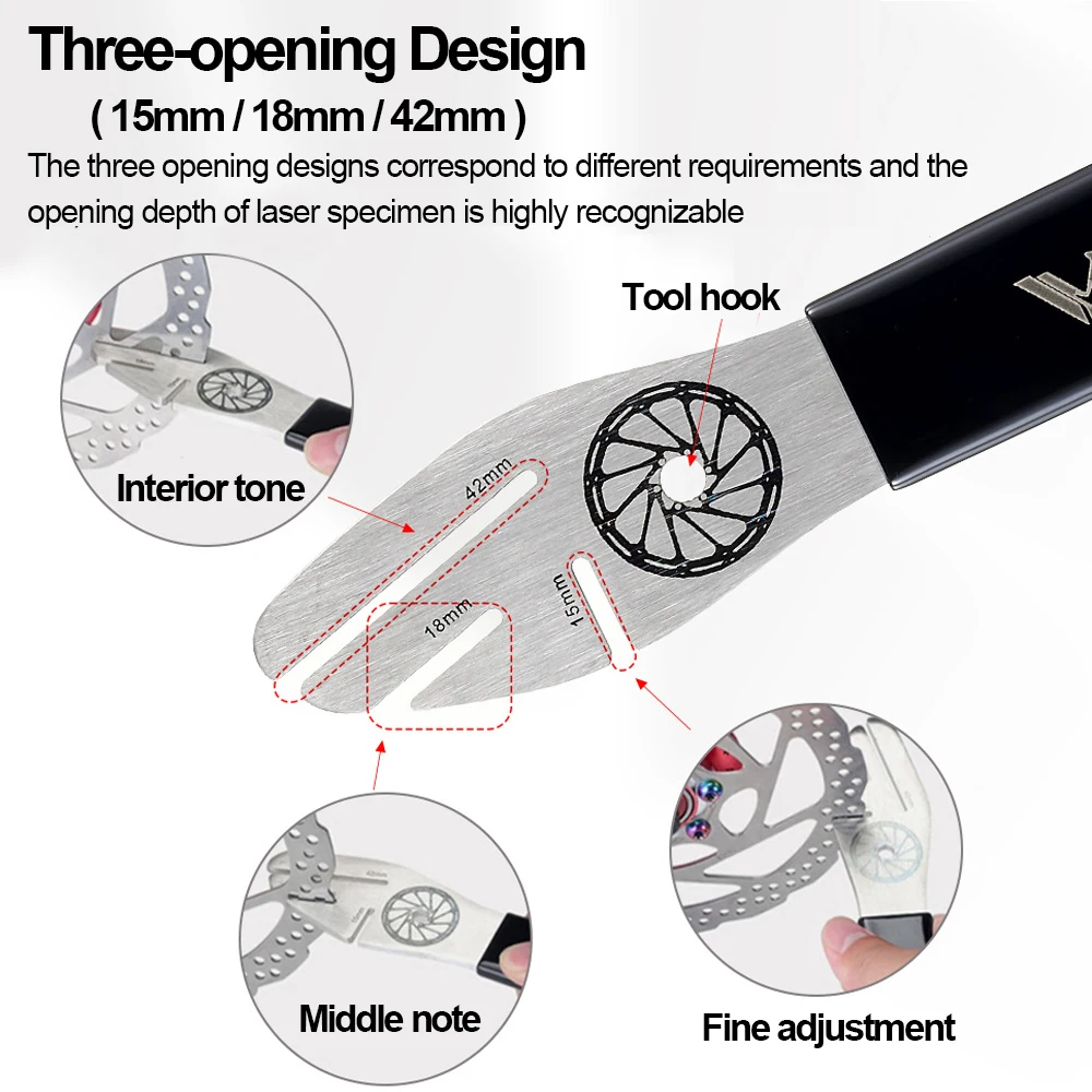 VXM 자전거 수리 도구, 디스크 브레이크 로터 정렬 트루잉 도구, MTB 플랫 교정 렌치, 스테인리스 스틸