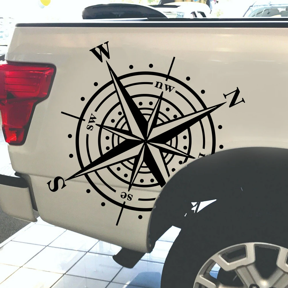 Compass Windrose Adventure Truck Car Sticker Decal for 4x4 Offroad Racing Body Side Bumper Hood Vinyl Decor