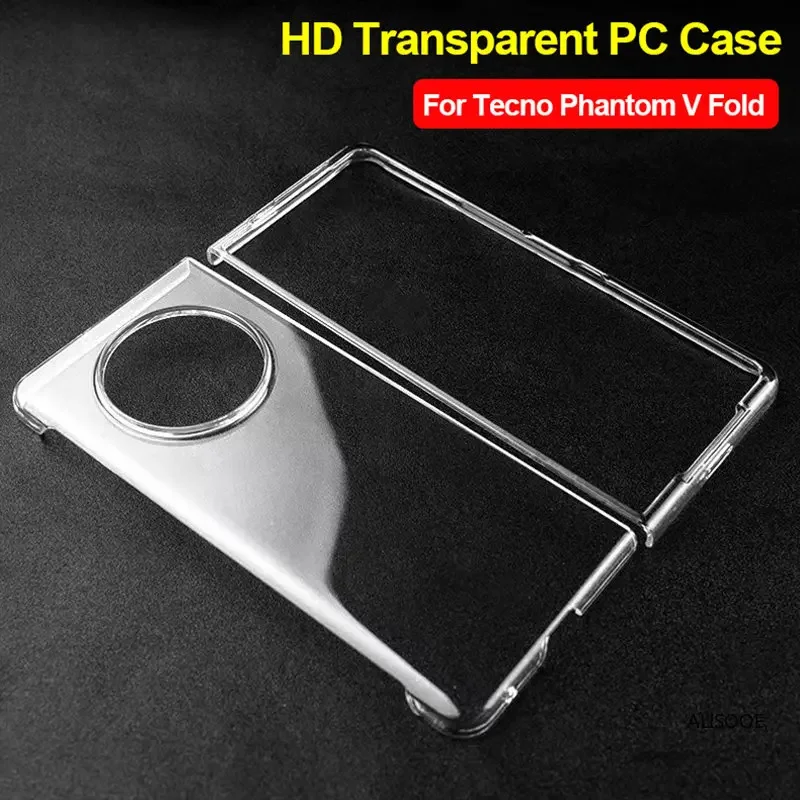 HD Transparent Funda for Tecno Phantom V Fold Case Ultra Thin Clear Shockproof Cover Capa for Phantom V Fold Protection Case