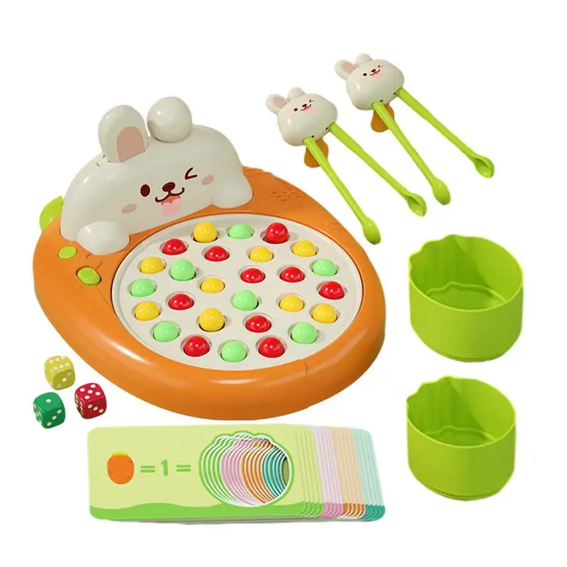 Bead Board Toys Chopstick Learning Rabbit Toy Eco-Friendly Chopstick Training Rainbow Bead Montessori Multifunctional Celebrate