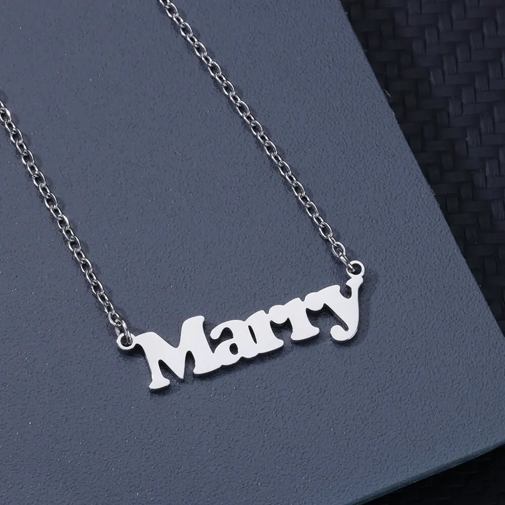 

Custom Name Necklaces For Women Girls Stainelss Steel Gold Color Nameplate name Necklace Choker Personalized Jewelry Gifts