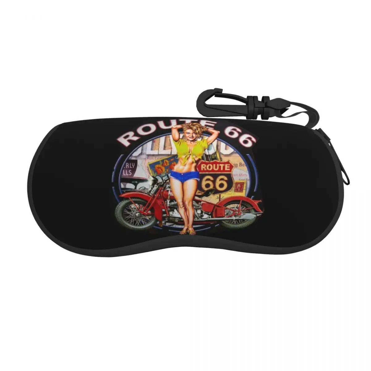 Custom Americana Route 66 Shell Glasses Case Unisex Travel America Highway Eyeglasses Case Sunglasses Protector Box