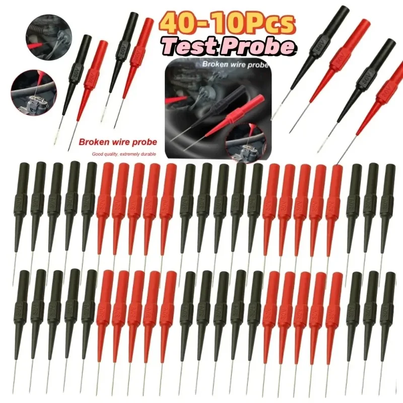 10Pcs Diagnostic Tools Multimeter Test Lead Extention Back Piercing Needle Tip Probes Autotools Automotive Kit Machine 0.7MM