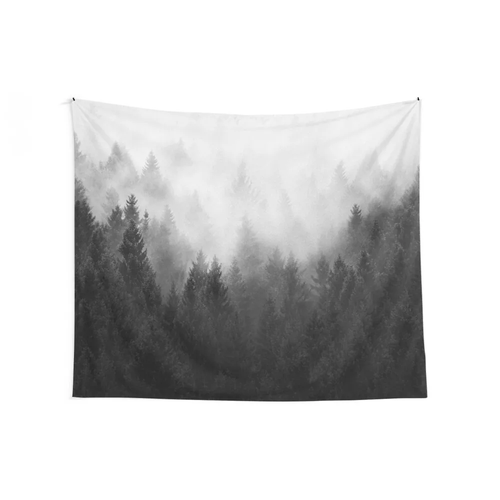 I Love You But I Have Chosen Darkness // Misty Romantic Retro Fall Wilderness Fairytale Forest With Trees Covered In Ma Tapestry