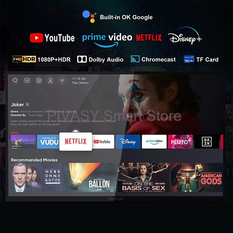 Monitor portátil de 18,5 pulgadas, pantalla táctil de TV inteligente, FHD, entretenimiento de Google, Zoom interactivo para películas de oficina, ligero para interiores - Image 4