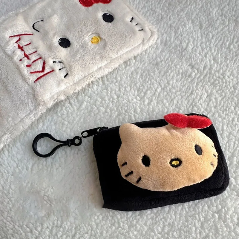 Kawaii Sanrio Hello Kittys Earphone Bag Cartoon Anime Plush Cute Hawaiian Theme 3D Doll Coin Purses Pendant Girls Birthday Gifts