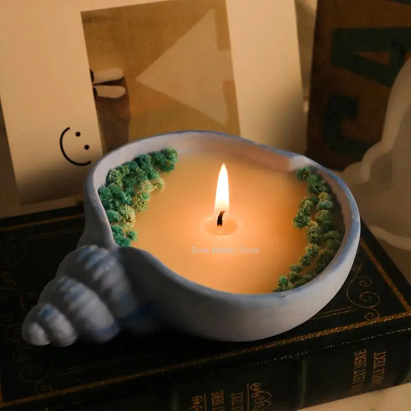 เชิงเทียนสังข์แม่พิมพ์ซิลิโคนแบบทำมือกล่องเก็บเปลือกหอยบ้านแม่พิมพ์ซิลิโคนคอนกรีต