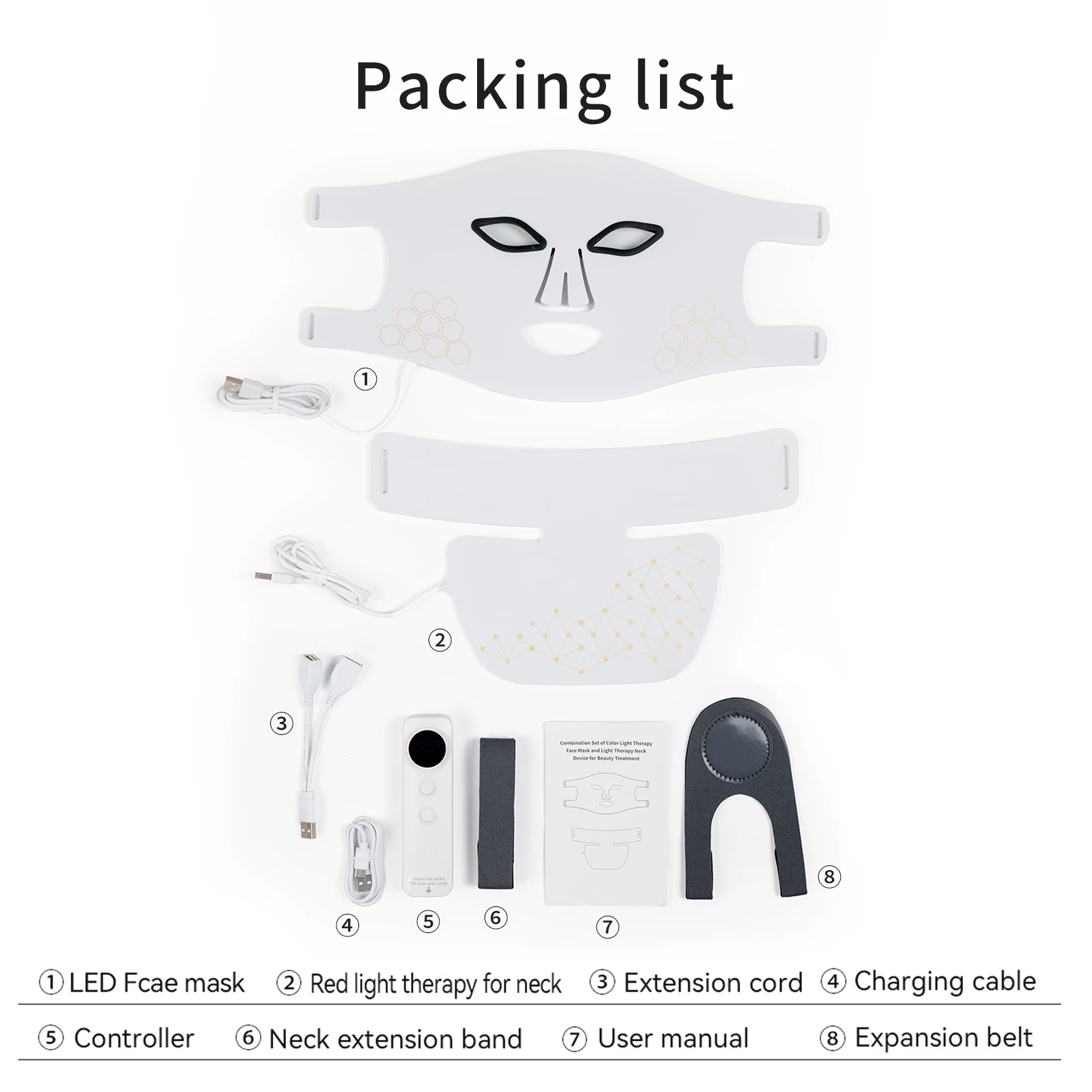 Hello Face Wiederaufladbare Rotlicht-Maske für Gesicht & Hals - Infrarot LED Hautpflegegerät Anti-Falten   Heimtherapie   Strahlender Teint Geschenk 8