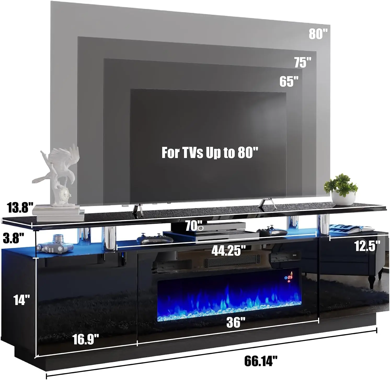 Fireplace TV Stand with 36