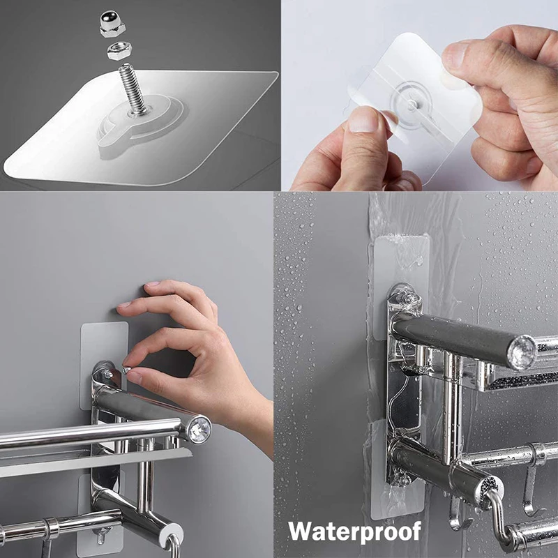 Ganchos de pared adhesivos transparentes, colgador de imagen, gancho de uñas, póster de pared, colgador de tornillo para cocina y baño, 10 Uds.