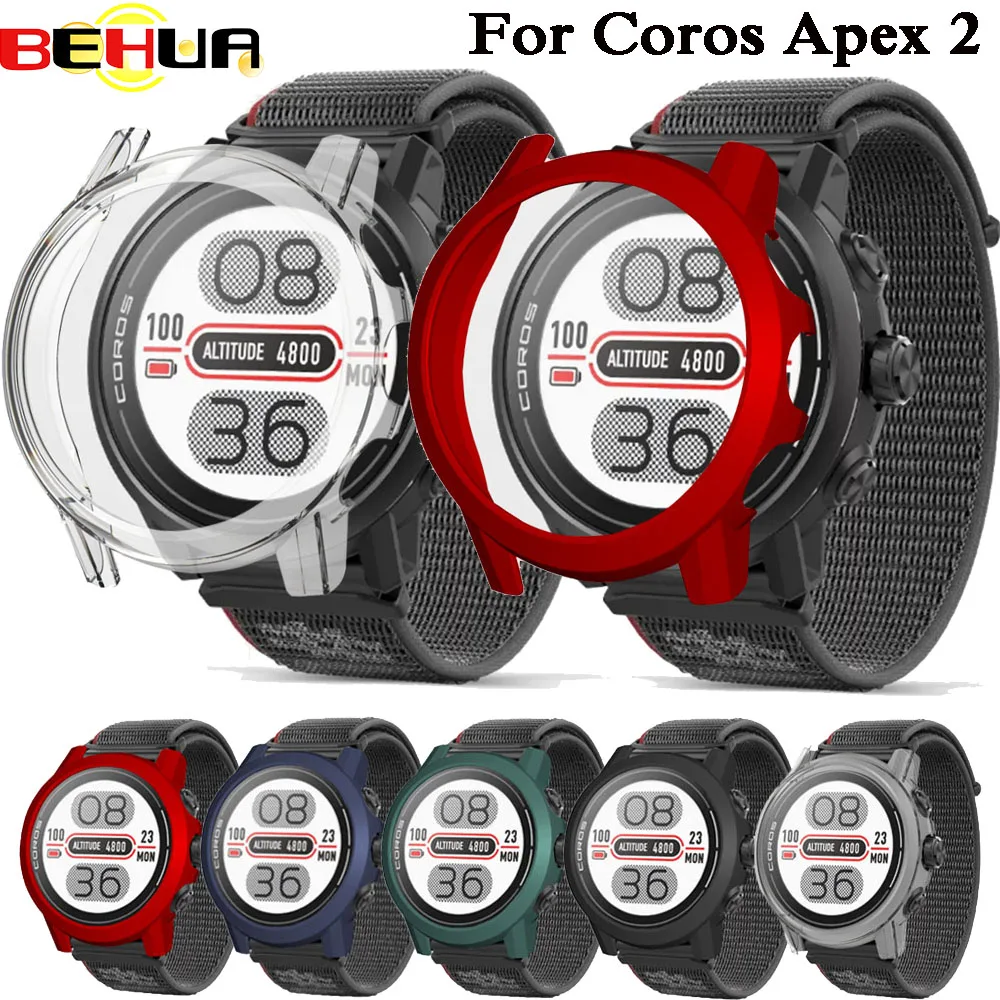 BEHUA Protective Case For COROS APEX 2 SmartWatch Screen Protector Cover Hard PC Shell For Coros Apex2 Bumper frame Accessories