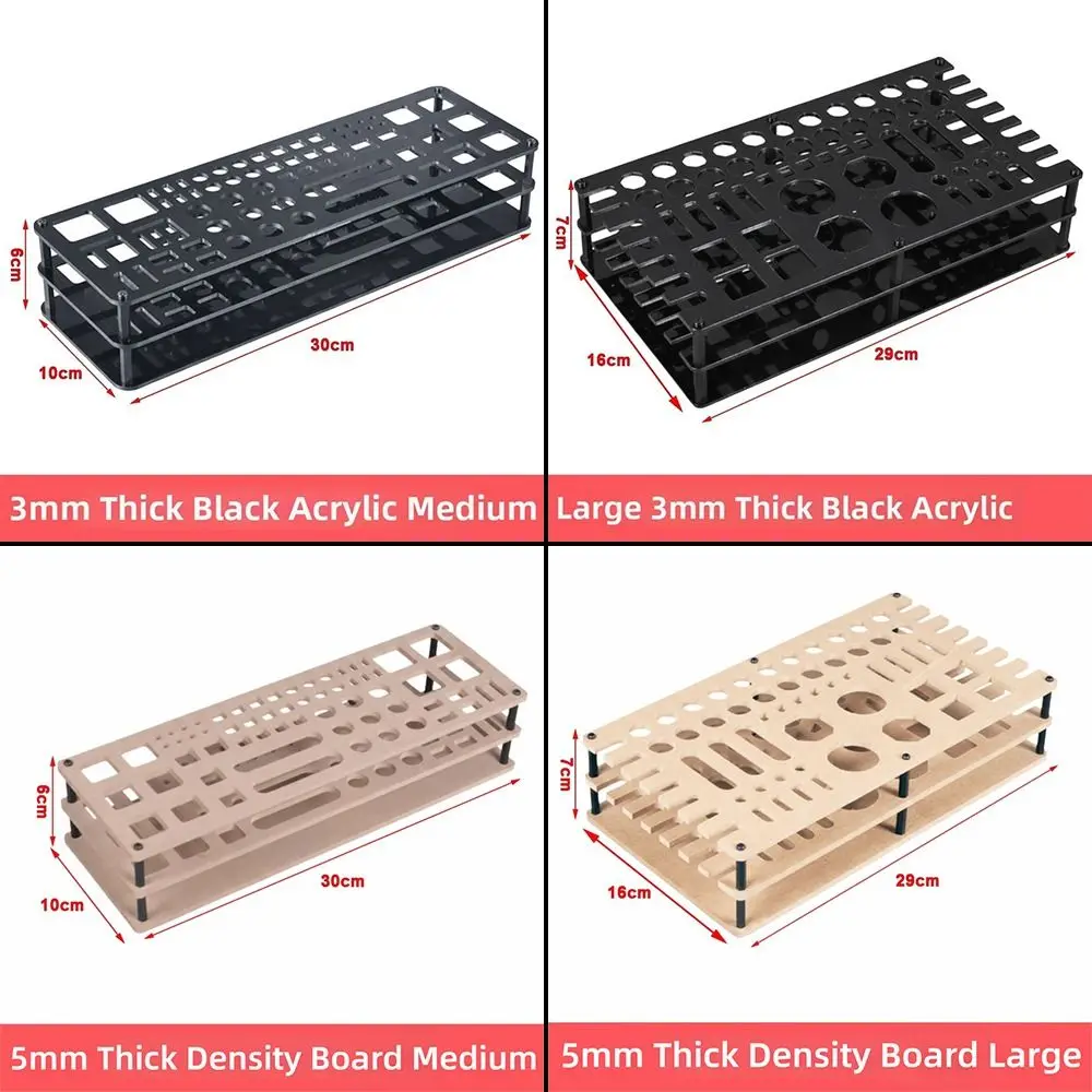 New Acrylic Tool Organizer Rack Black Easy Assembly Tool Storage Stand Desktop Storage Multi Hole Screwdriver Holder Workbench