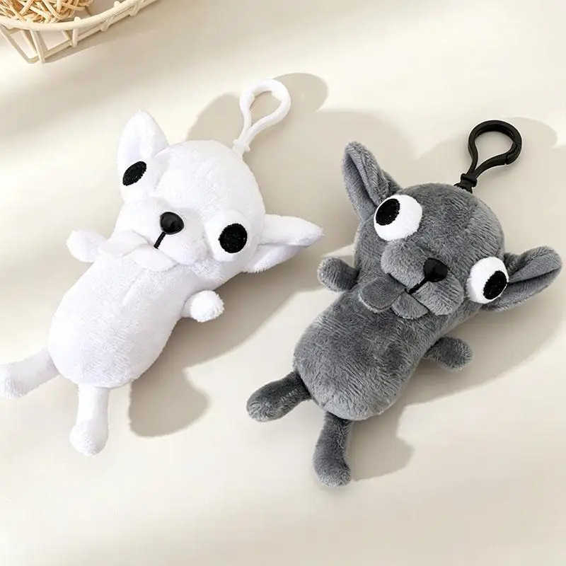 Funny Chihuahua Plush Toy Keychain Pendant Puppy Pet Stuffed Chihuahua Doll Weird Cute Realistic Plush Chihuahua Friend Gift
