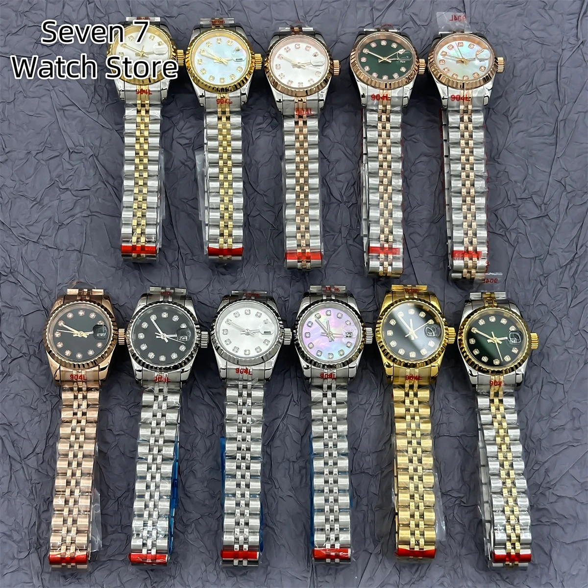 BLIGER 26mm orologio da donna 3 punti data diamante rosa madreperla NH05 movimento automatico vetro zaffiro argento