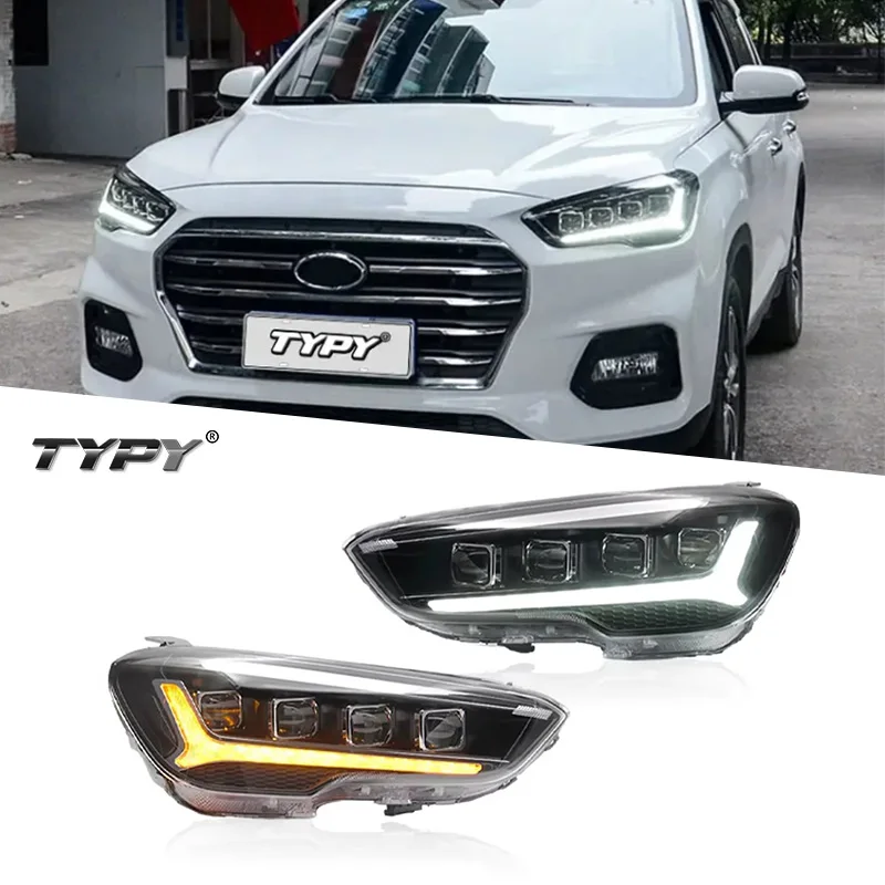 

TYPY автомобильные фары для Hyundai IX35 светодиодные автомобильные лампы дневные ходовые огни автомобильные аксессуары Plug And Play 2018-2020