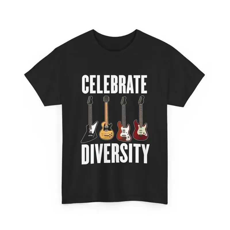 Celebrate Diversity Guitar T Shirt Lovers Music