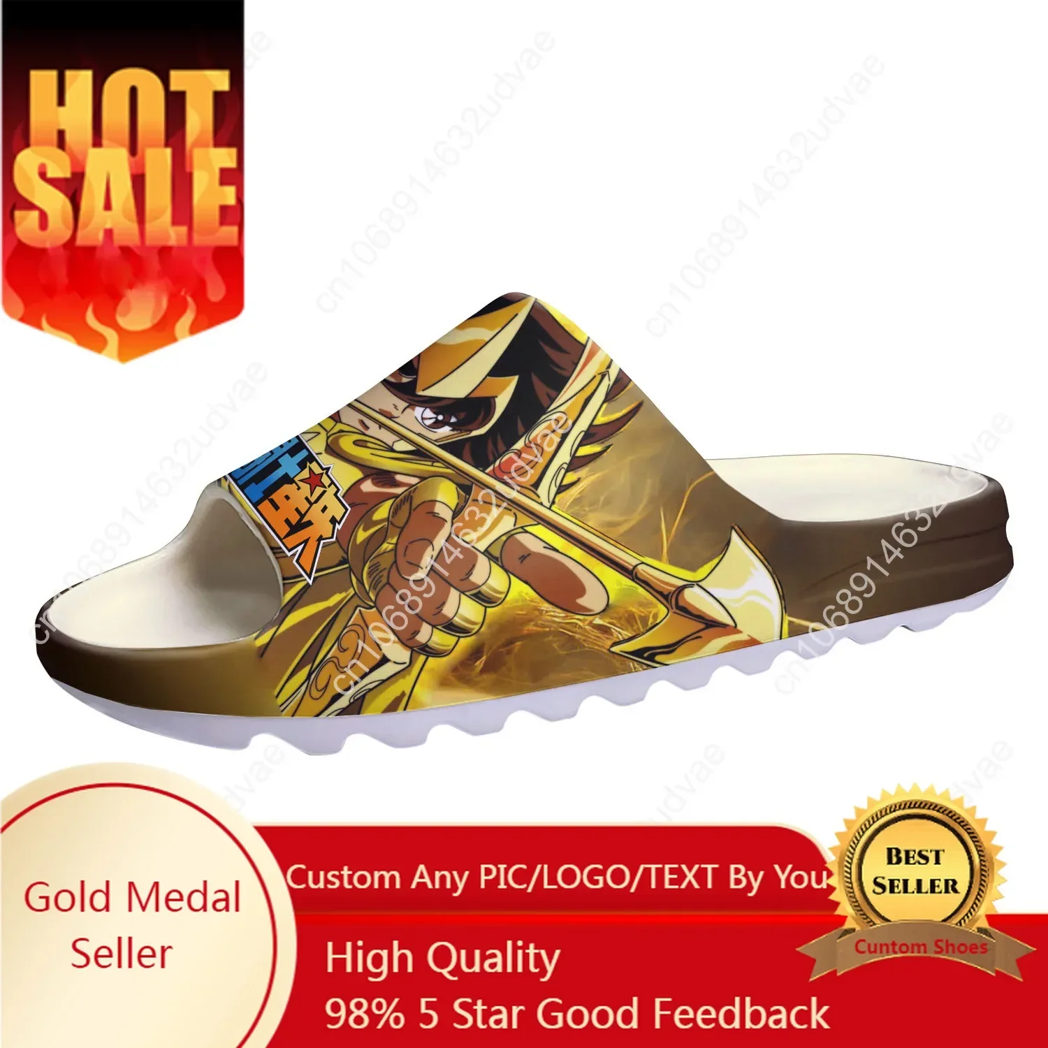 

Saint Seiya Custom Made Soft Sole Sllipers Home Clogs Step On Water Shoes Mens Womens Teenager Bathroom Beach Step In Slliper