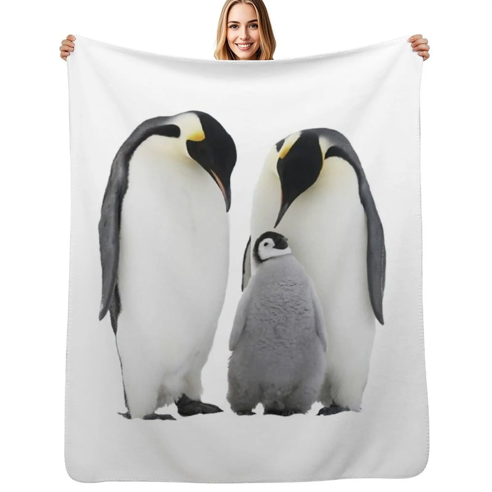 

Penguin Family Throw Blanket anime Thins Beach Thermal Blankets