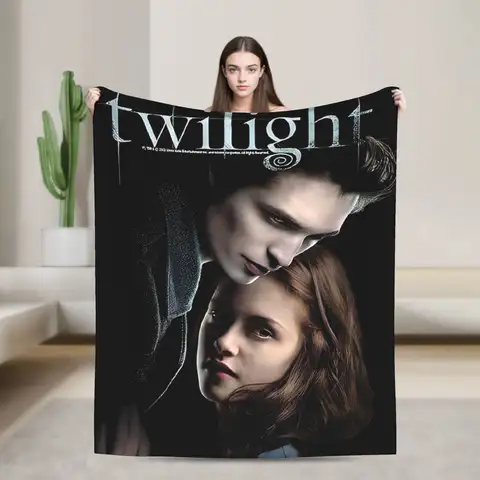 Manta Crepúsculo Ed y Bella, manta muy cálida de calidad, avión de invierno, viaje, decoración del hogar, colcha estampada
