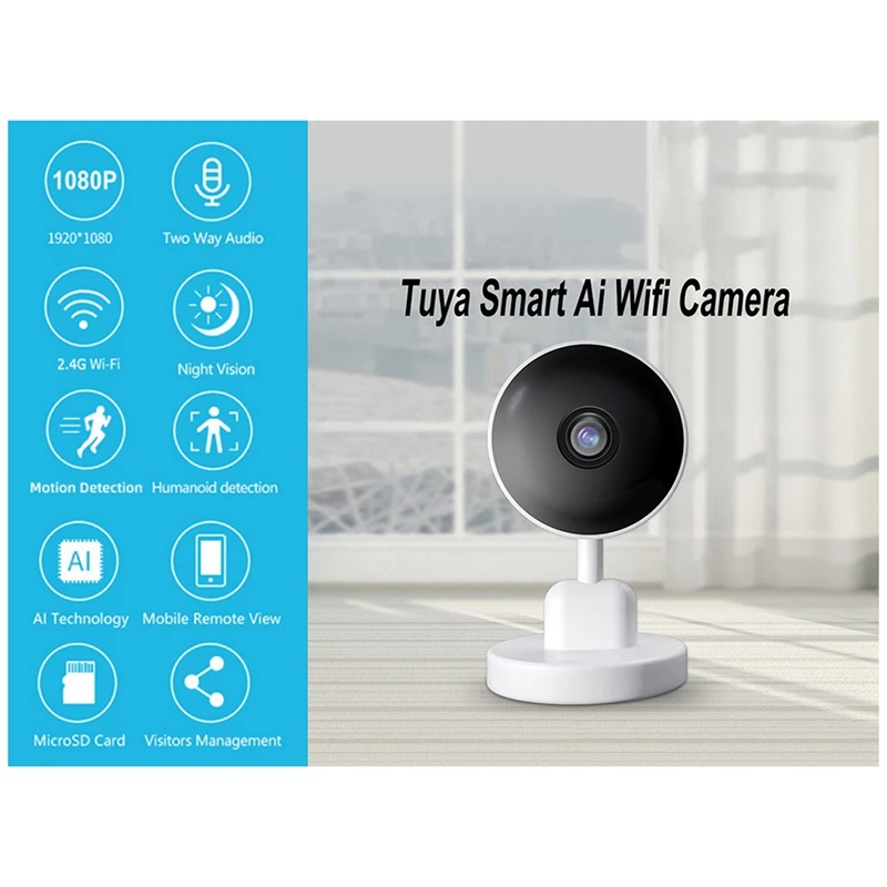 A22R-Camera Tuya Wifi per interni, Baby Monitor, Mini telecamera wireless per la sicurezza domestica Smart Life, CCTV IP, audio bidirezionale