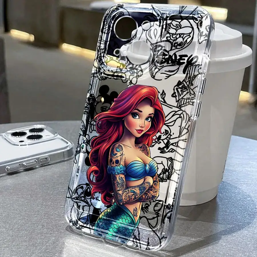 เคสโทรศัพท์ลายเจ้าหญิงแอเรียลจากดิสนีย์ สำหรับ iPhone 17 Air XR 7 8 16e 13 12 11 Pro MAX 12 Mini 16 15 14 Plus  แบบนิ่ม