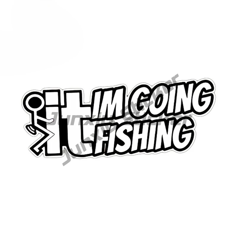 

For Going Fishing Cartoon Car Stickers Nice Amusing Cartoon Graphics Decals Scratch Proof Car Windshield Decoration