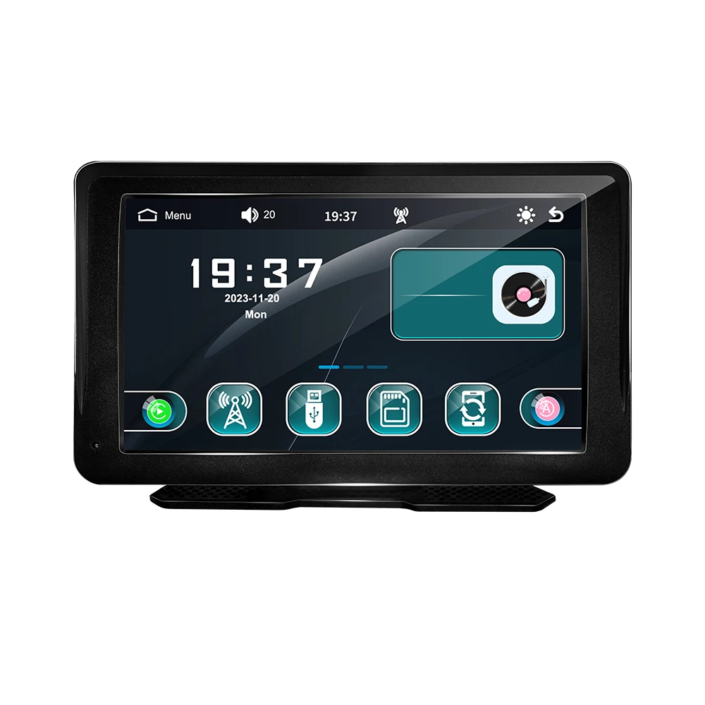 7-Zoll-Auto-Display-Monitor, kabellos, tragbar, Carplay, Android, Auto, MP5, Autoradio, Stereo-Player mit GPS-Navigation