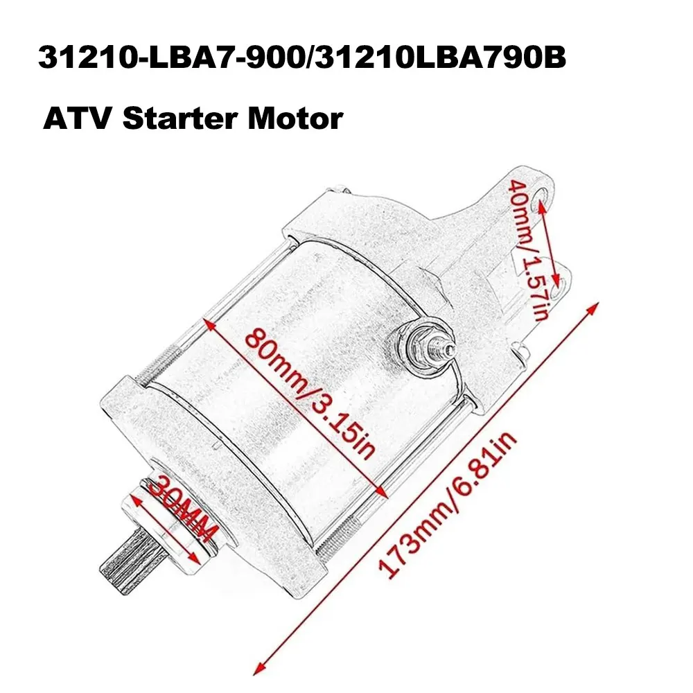 31210-LBA7-900 31210LBA790B ATV Starter Motor For Kymco Mxu Maxxer Mongoose 250 300 2004-2013