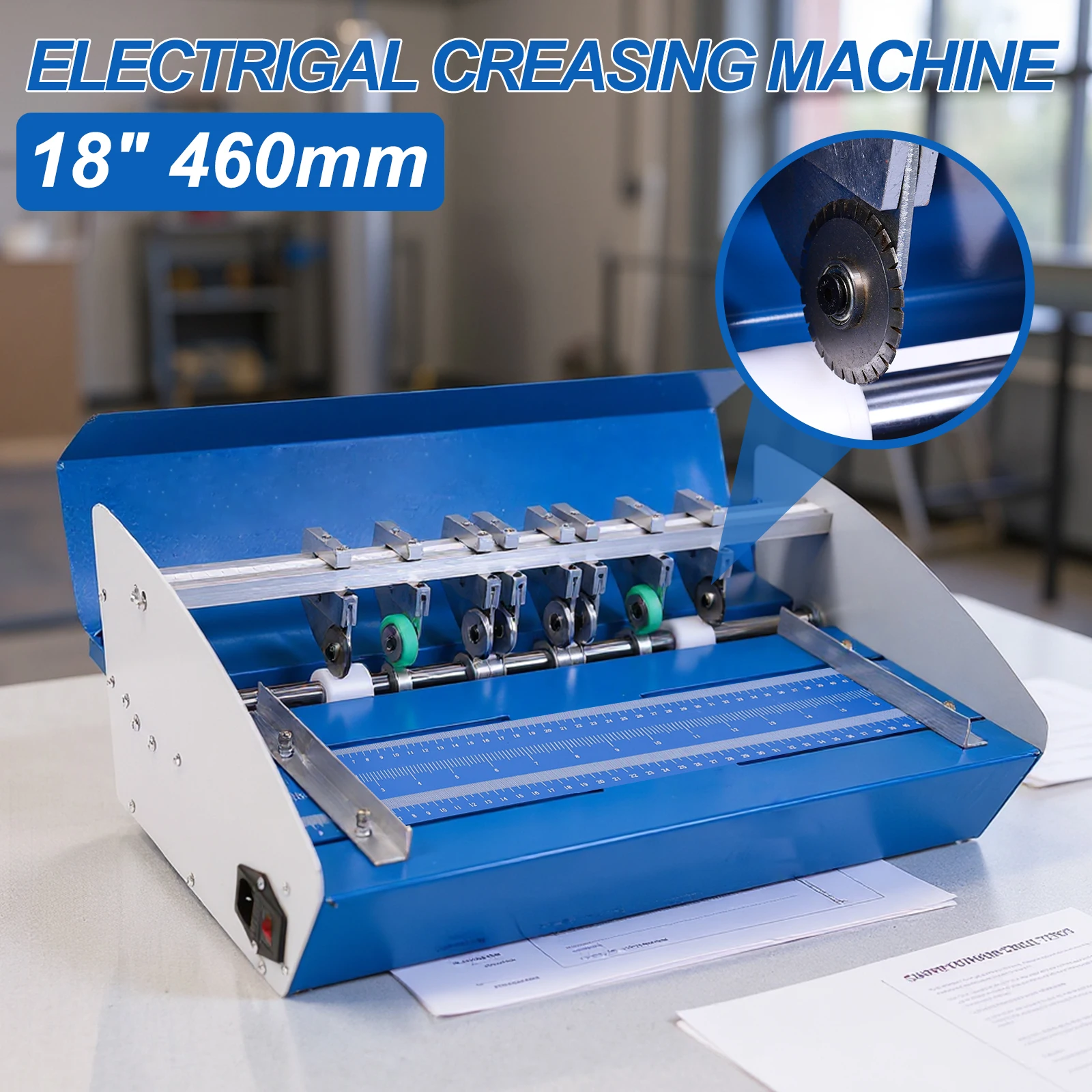 460 millimetri 20 Pollici 110 V Combo Elettrico Creaser Punteatore Perforatore Carta Cordonatura Perforazione Cordonatrice Automatica per Foto