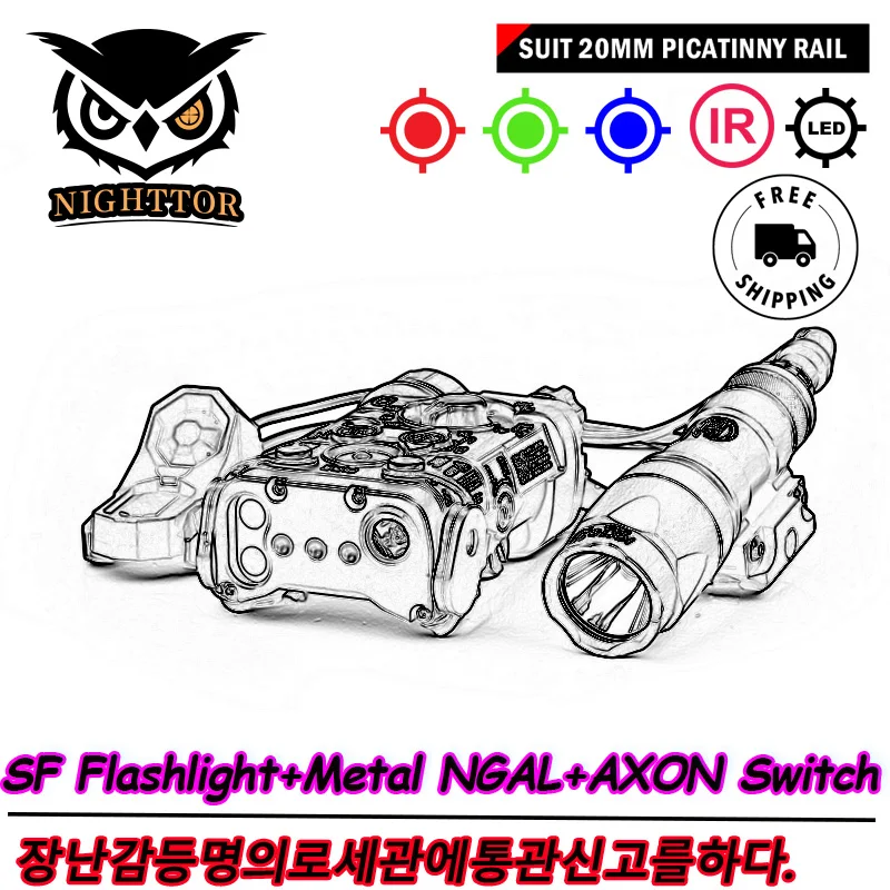 

Metal NGAL-L3 AR15 DBAL-A2 X300 X400 Scout Light SF M300 M600 Flashlight