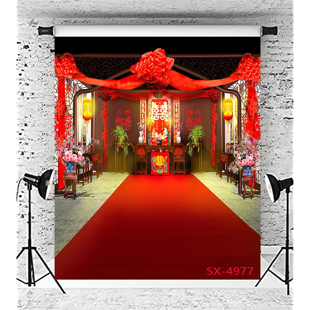 

SHENGYONGBAO Chinese Style Joyous Opening Door Family Portraits Scenery Wedding Speciality Photography Background Props LY-03