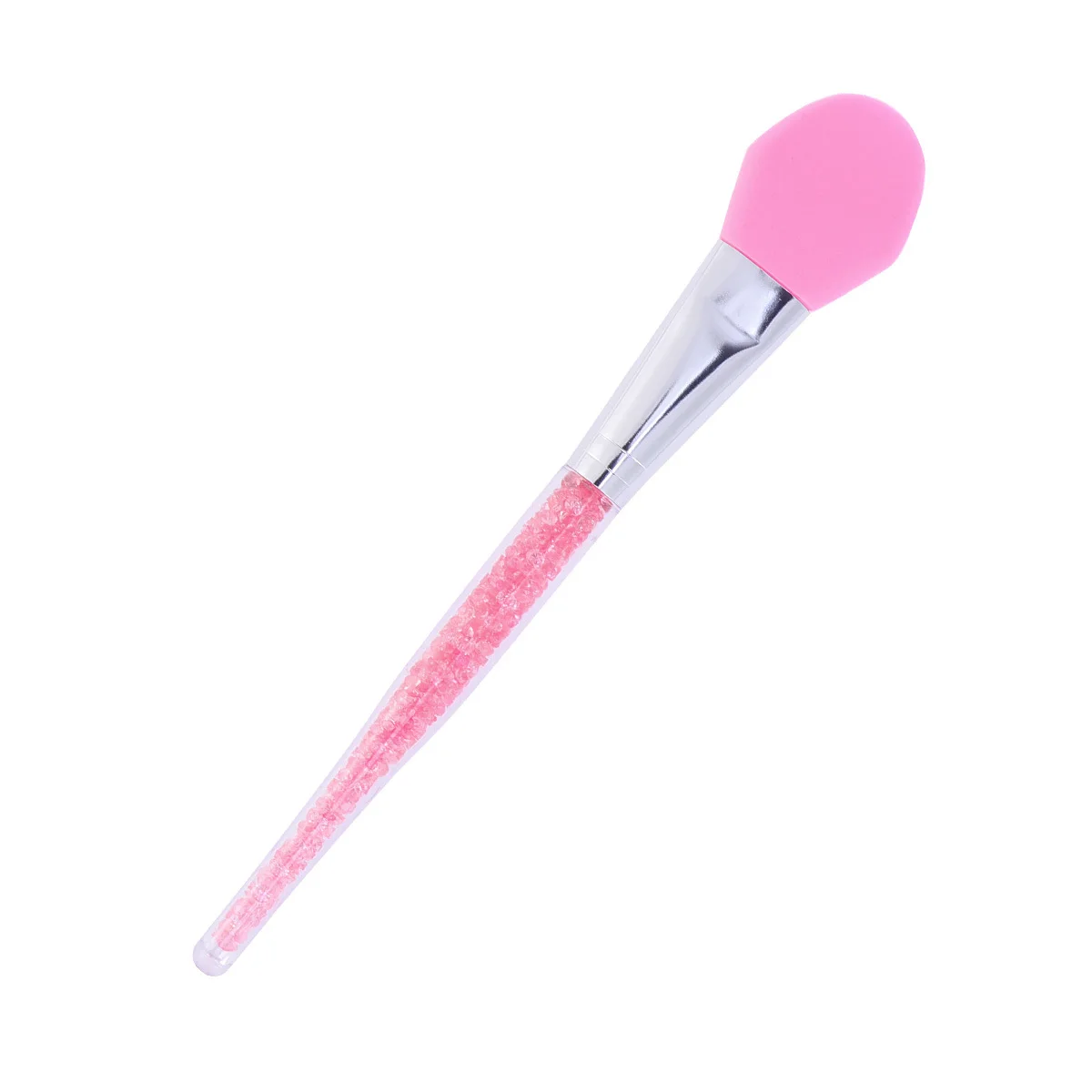 

1Pcs Silicone Face Mask Brush Pink Crystal Handle Durable for Facial Mask Mud Concealer Cream Beauty Skin Care