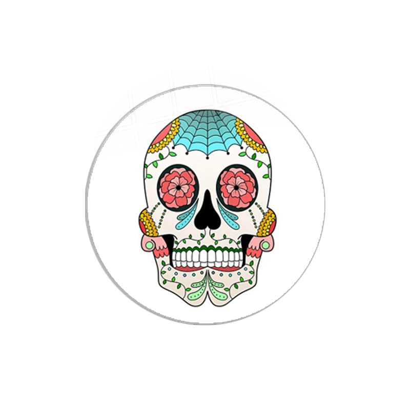 Mexican Sugar Skull 10 Pcs 12mm/16mm/18mm/20mm/25mm/30mm Round Photo Glass Cabochon Demo Flat Back Making Finding