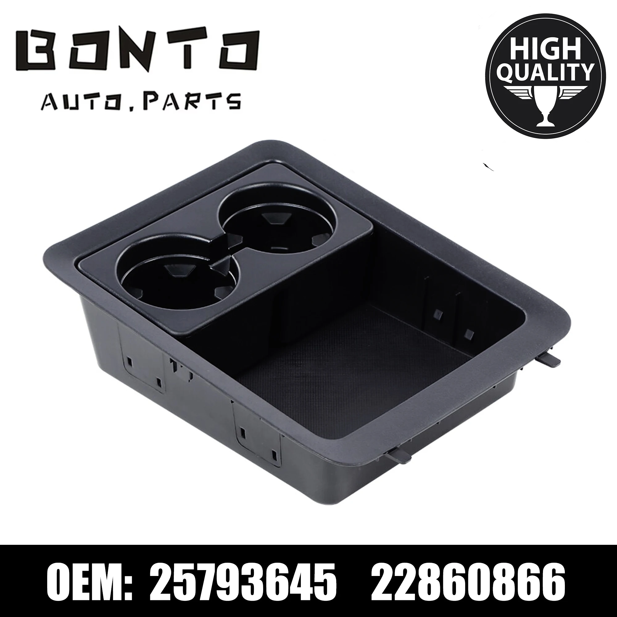 

BONTO Center Console Tray Cup Holder Bezel For 2007-2014 Chevy Suburban GMC Replace 22860866 15828147 15855168