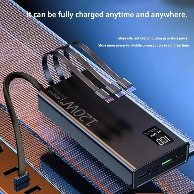 VIVO 120W 50000mAh High Capacity Power Bank 4 in 1 Cables Fast Charging Power Bank Portable Charger For iPhone Samsung NEW view 6