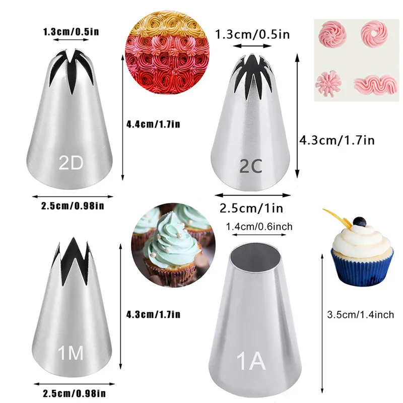 13 Styles Large Icing Piping Nozzles For Decorating Cake Baking Cookie Cupcake Piping Nozzle Stainless Steel Pastry Tips