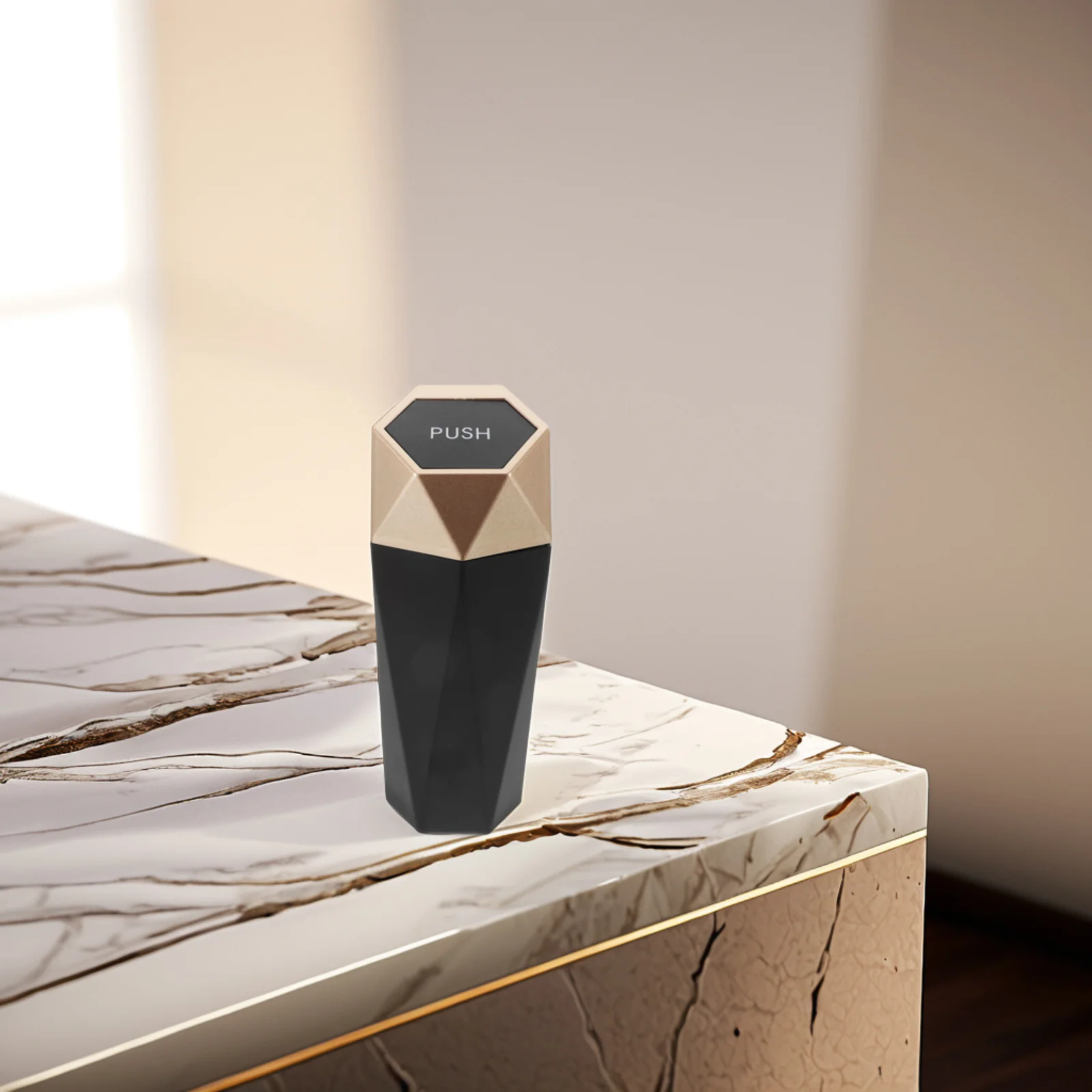 

Compact Car Trash Can with Tight Lid Mini Garbage Bin for Vehicle Space Saving Portable Dustbin for Small Trash Storage Easy