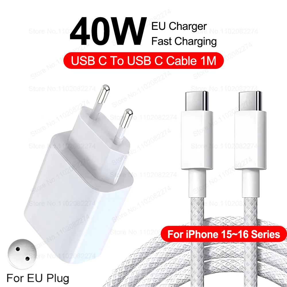 Voor Apple 40W Voor Iphone Oplader Usb Type C Snellader Voor Iphone 16 15 14 13 12 11 Pro Max Xr Xs Plus Pd Oplaadkabel Accessoires - afbeelding 1
