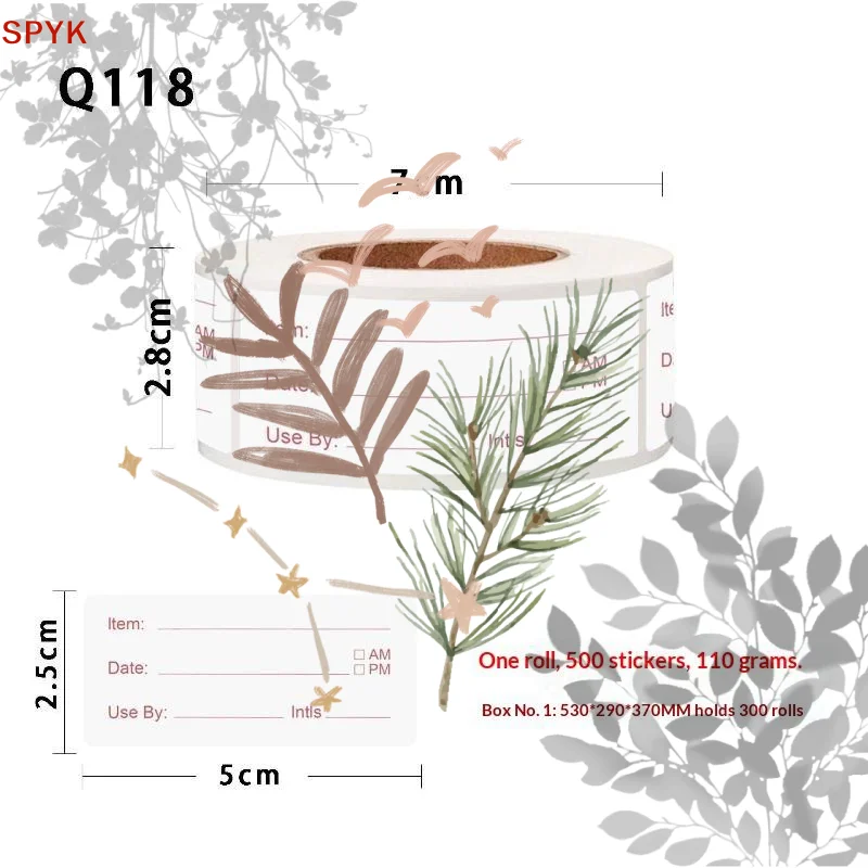 Kitchen Sticker Refrigerator Freezer Food Storage Date Content: 500pcs/roll 5*2.5cm Label Restaurant