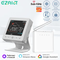 Smart Wireless Thermostat Gas Boiler Heating Room RF433 WiFi Tuya Temperature Controller and Receiver USB Battery Powered Google